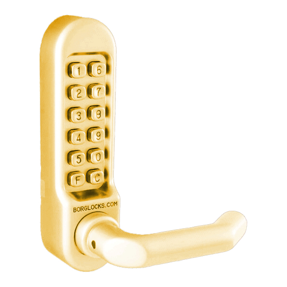 5008-PB  Polished Brass  Medium Duty Mechanical Digital Lock with Lever For Panic Hardware