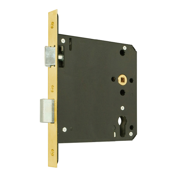 217.40200.306  130mm [100mm]  Square  Satin Brass  Heavy Architectural Euro Standard Sashlock Case