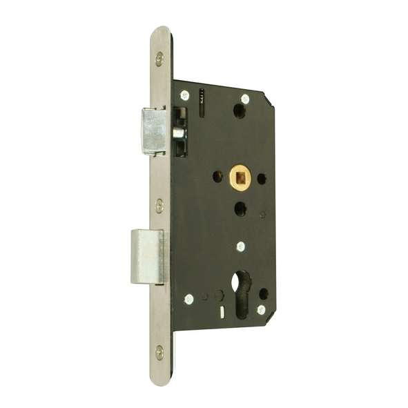 217.09205.222  090mm [060mm]  Radiused  Satin Stainless  Heavy Architectural Euro Standard Sashlock Case