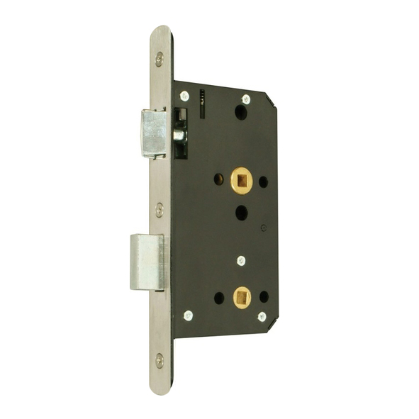 274.09305.222  090mm [060mm]  Radiused  Satin Stainless  Heavy Architectural Euro Standard Bathroom Lock