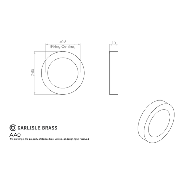 AA0CP • Polished Chrome • Carlisle Brass Round Blank Escutcheon