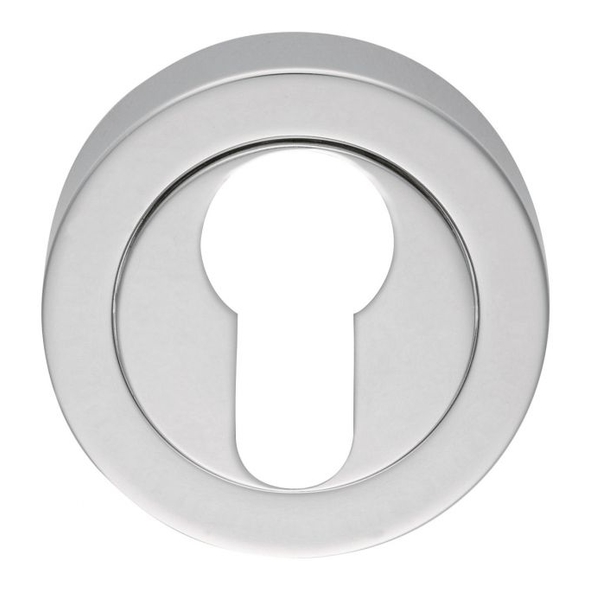 AA1CP • Polished Chrome • Carlisle Brass Round Euro Cylinder Escutcheon