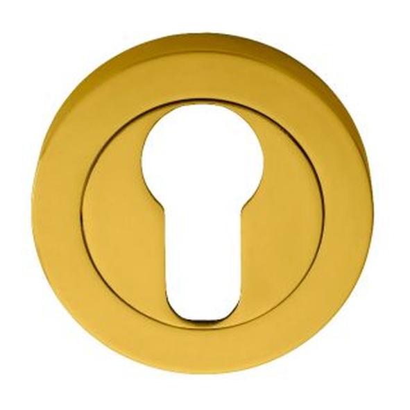 AA1  Polished Brass  Carlisle Brass Round Euro Cylinder Escutcheon