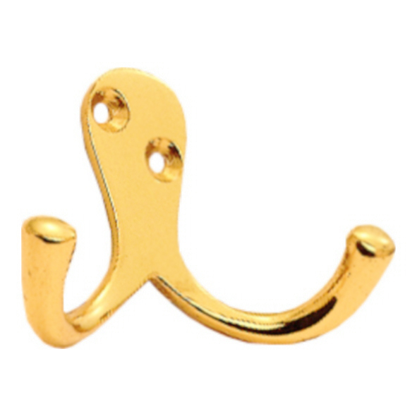 AA27 • Polished Brass • Carlisle Brass Victorian Double Robe Hook