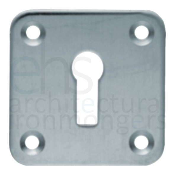 AA4SC • Satin Chrome • Carlisle Brass Square Face Fixing Mortice Key Escutcheon