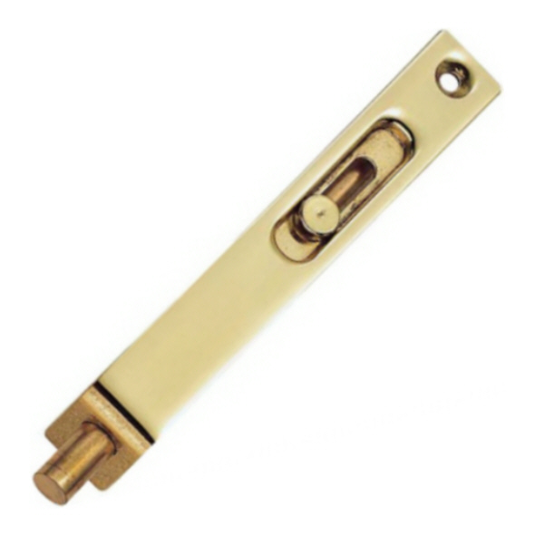 AA79 • 102 x 15mm • Polished Brass • Carlisle Brass Slide Action Flush Bolt