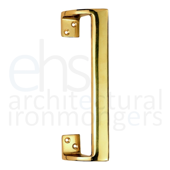 AA90 • 230mm • Polished Brass • Carlisle Brass Modern Cranked Face Fixing Pull Handle
