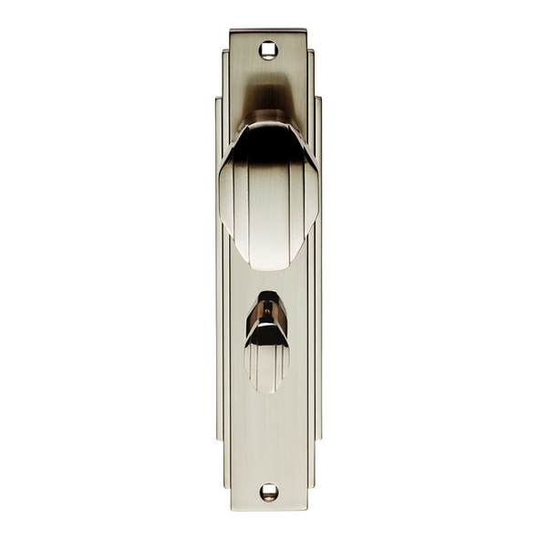 ADR023SN • Bathroom [57mm] • Satin Nickel • Carlisle Art Deco Knob On Backplate