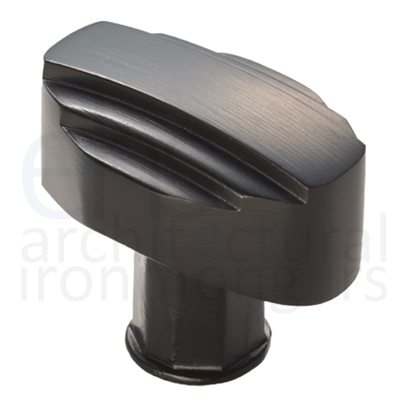 ADR501BMB • 30 x 20 x 27mm • Matt Black • Carlisle Brass Art Deco Cabinet Knob