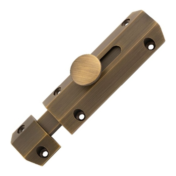 AQ81AB  102 x 36mm  Antique Brass  Carlisle Brass Universal Slide Action Surface Bolt