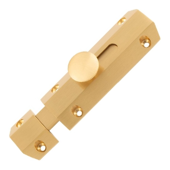AQ81SB  102 x 36mm  Satin Brass  Carlisle Brass Universal Slide Action Surface Bolt