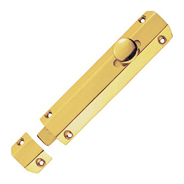 AQ82 • 152 x 36mm • Polished Brass • Carlisle Brass Universal Slide Action Surface Bolt