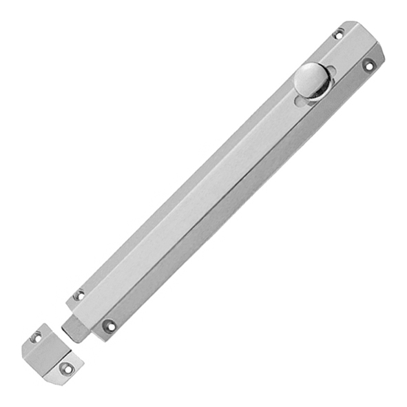 AQ84SC • 254 x 36mm • Satin Chrome • Carlisle Brass Universal Slide Action Surface Bolt