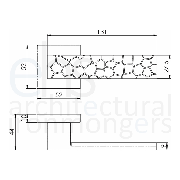 CEB040QSC • Satin Chrome • Cebi Kua Levers On Square Roses