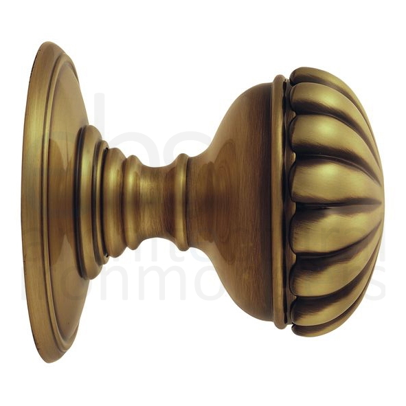 DK36CFB  Florentine Bronze  Delamain Flower Mortice Knobs On Concealed Fix Round Roses