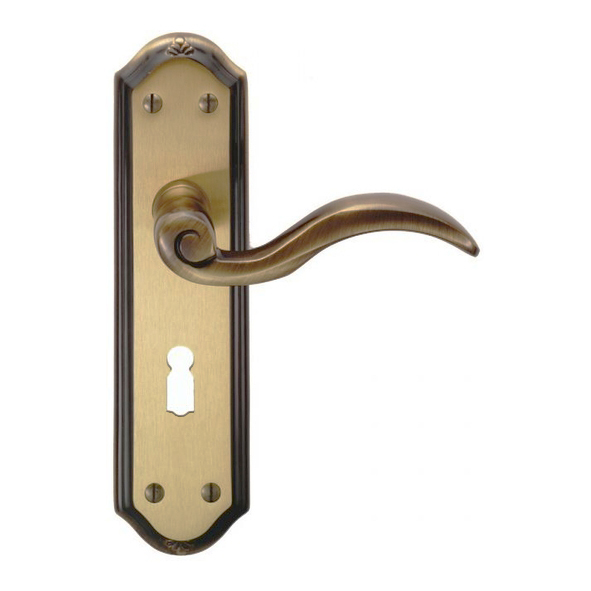 DL340FB • Standard Lock [57mm] • Florentine Bronze • Carlisle Brass Wentworth Levers On Short Backplates