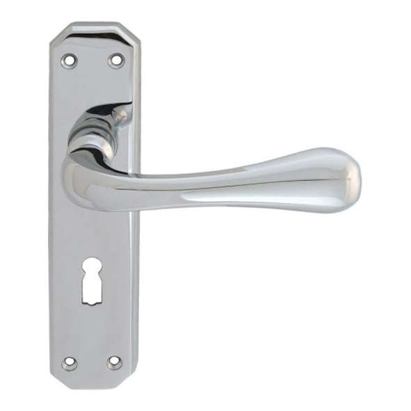 DL410CP  Standard Lock [57mm]  Polished Chrome  Carlisle Brass Eden Levers On Backplates