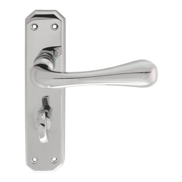 DL412CP • Bathroom [57mm] • Polished Chrome • Carlisle Brass Eden Levers On Backplates