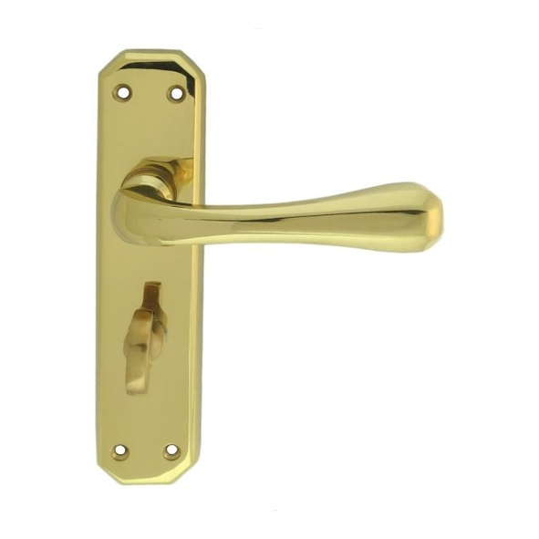 DL412 • Bathroom [57mm] • Polished Brass • Carlisle Brass Eden Levers On Backplates