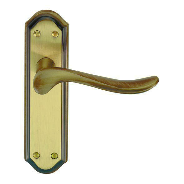 DL451FB  Long Plate Latch  Florentine Bronze  Carlisle Brass Lytham Levers On Short Backplates