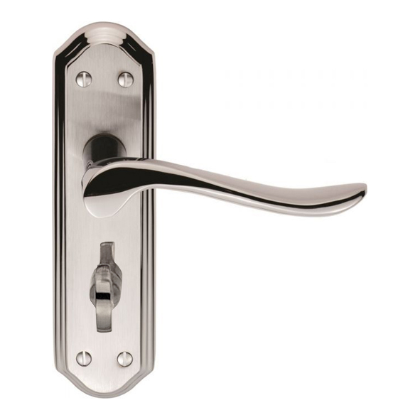 DL452SCCP • Bathroom [57mm] • Satin / Polished Chrome • Carlisle Brass Lytham Levers On Short Backplates