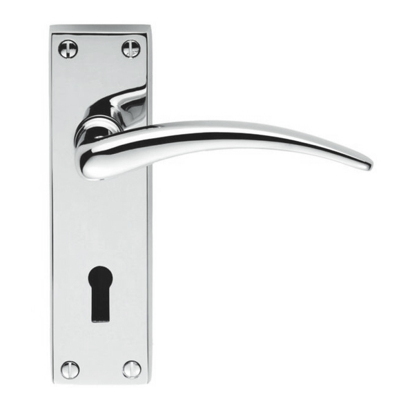 DL64CP • Standard Lock [57mm] • Polished Chrome • Carlisle Brass Wing Levers On Backplates