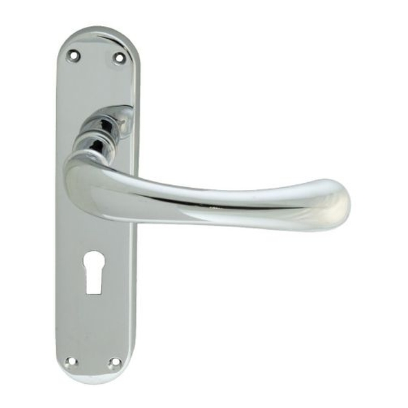 EL11CP • Standard Lock [57mm] • Polished Chrome • Carlisle Brass Ibra Levers On Backplates