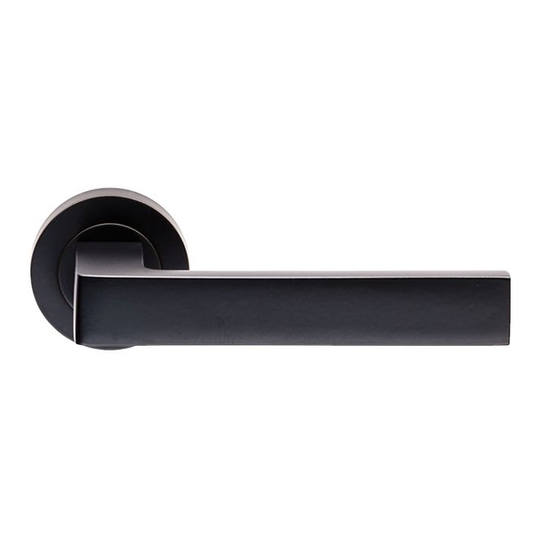 EUL010MB  Matt Black  Carlisle Brass Finishes Sasso Levers On Round Roses