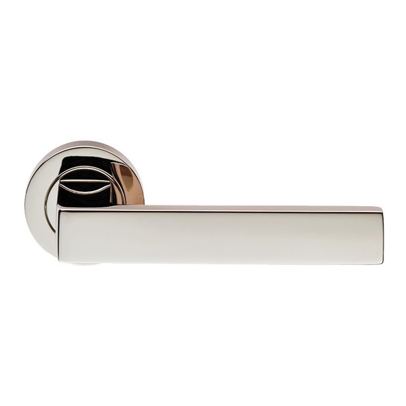 EUL010PN  Polished Nickel  Carlisle Brass Finishes Sasso Levers On Round Roses