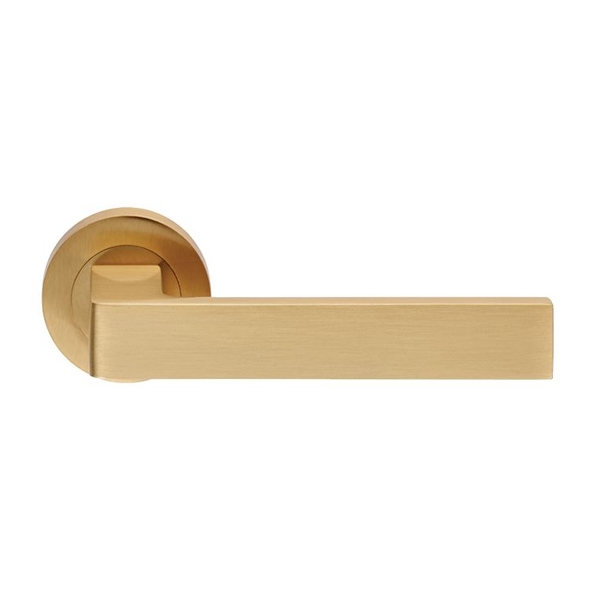 EUL010SB  Satin Brass  Carlisle Brass Finishes Sasso Levers On Round Roses