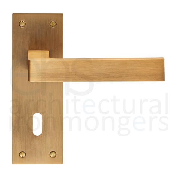 EUL011AB • Standard Lock [57mm] • Antique Brass • Carlisle Brass Finishes Sasso Levers On Backplates
