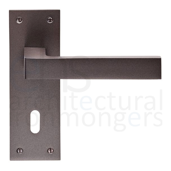 EUL011MBRZ • Standard Lock [57mm] • Matt Bronze • Carlisle Brass Finishes Sasso Levers On Backplates