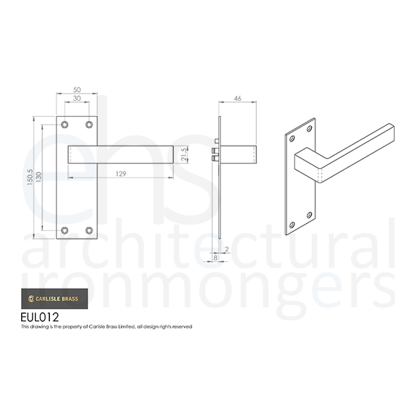 EUL012AB • Long Plate Latch • Antique Brass • Carlisle Brass Finishes Sasso Levers On Backplates