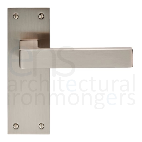 EUL012SN • Long Plate Latch • Satin Nickel • Carlisle Brass Finishes Sasso Levers On Backplates