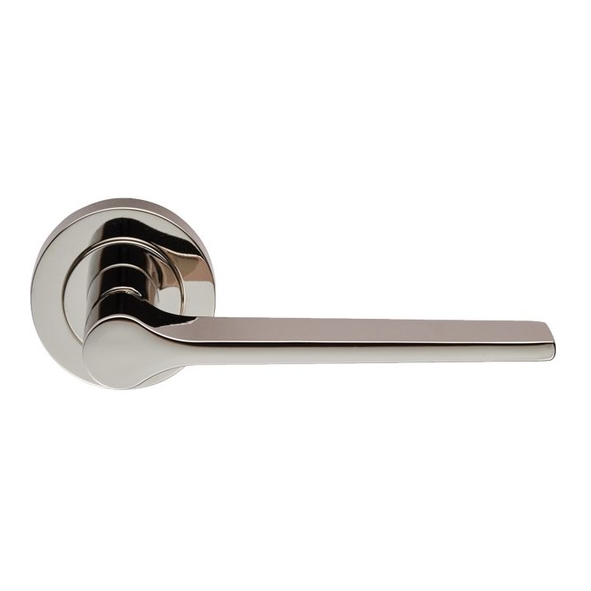 EUL020PN  Polished Nickel  Carlisle Brass Finishes Velino Levers On Round Roses