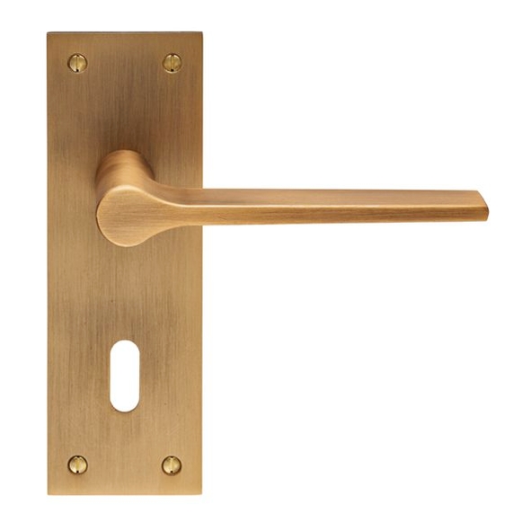 EUL021AB • Standard Lock [57mm] • Antique Brass • Carlisle Brass Finishes Velino Levers On Backplates