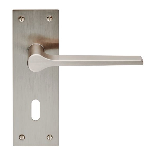 EUL021SN • Standard Lock [57mm] • Satin Nickel • Carlisle Brass Finishes Velino Levers On Backplates