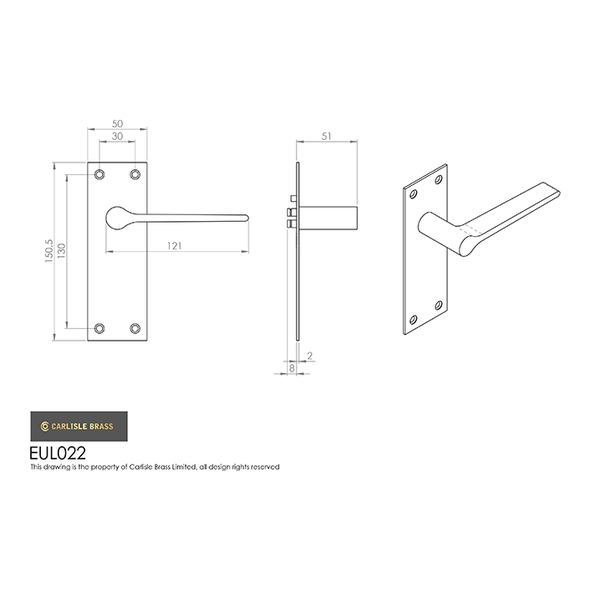 EUL022AB • Long Plate Latch • Antique Brass • Carlisle Brass Finishes Velino Levers On Backplates