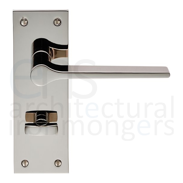 EUL023PN • Bathroom [57mm] • Polished Nickel • Carlisle Brass Finishes Velino Levers On Backplates