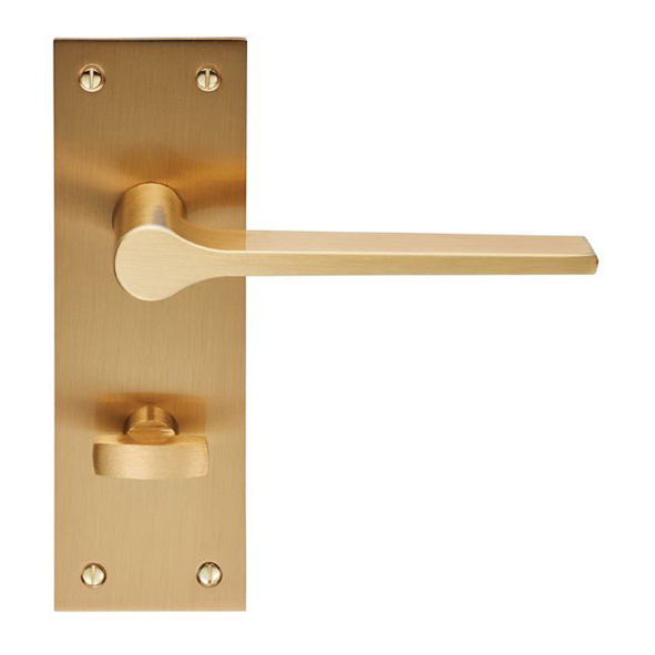 EUL023SB • Bathroom [57mm] • Satin Brass • Carlisle Brass Finishes Velino Levers On Backplates