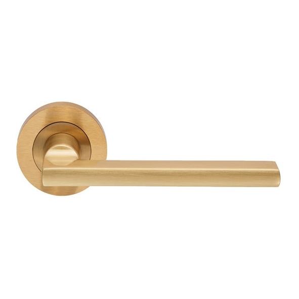 EUL030SB  Satin Brass  Carlisle Brass Finishes Trentino Levers On Round Roses