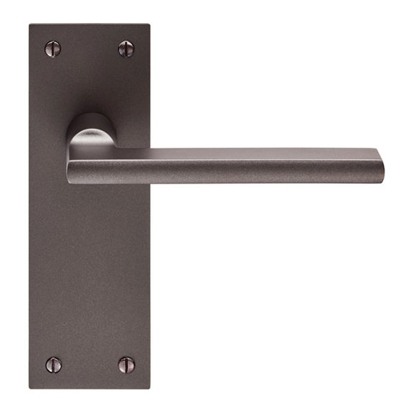 EUL032MBRZ • Long Plate Latch • Matt Bronze • Carlisle Brass Finishes Trentino Levers On Backplates