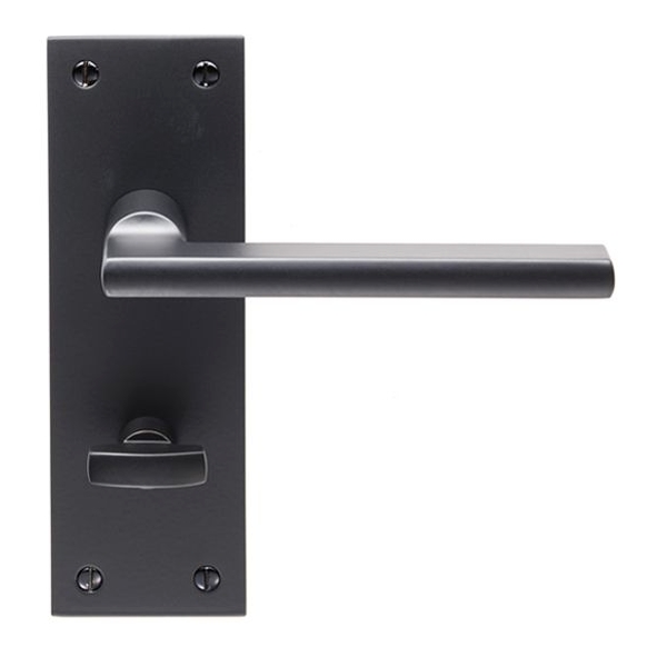 EUL033MB • Bathroom [57mm] • Matt Black • Carlisle Brass Finishes Trentino Levers On Backplates