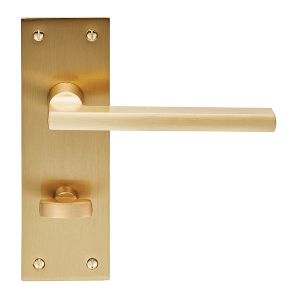 EUL033SB • Bathroom [57mm] • Satin Brass • Carlisle Brass Finishes Trentino Levers On Backplates