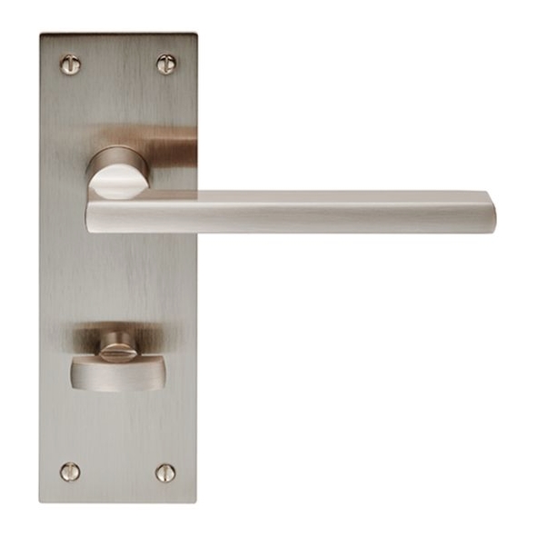 EUL033SN • Bathroom [57mm] • Satin Nickel • Carlisle Brass Finishes Trentino Levers On Backplates