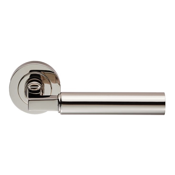 EUL040PN  Polished Nickel  Carlisle Brass Finishes Amiata Levers On Round Roses