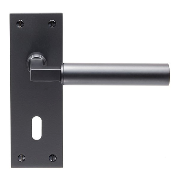 EUL041MB  Standard Lock [57mm]  Matt Black  Carlisle Brass Finishes Amiata Levers On Backplates