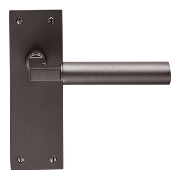 EUL042MBRZ • Long Plate Latch • Matt Bronze • Carlisle Brass Finishes Amiata Levers On Backplates