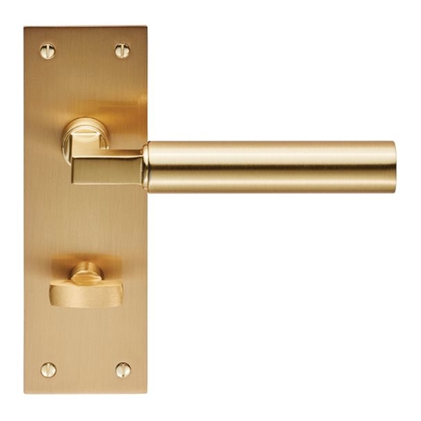 EUL043SB • Bathroom [57mm] • Satin Brass • Carlisle Brass Finishes Amiata Levers On Backplates
