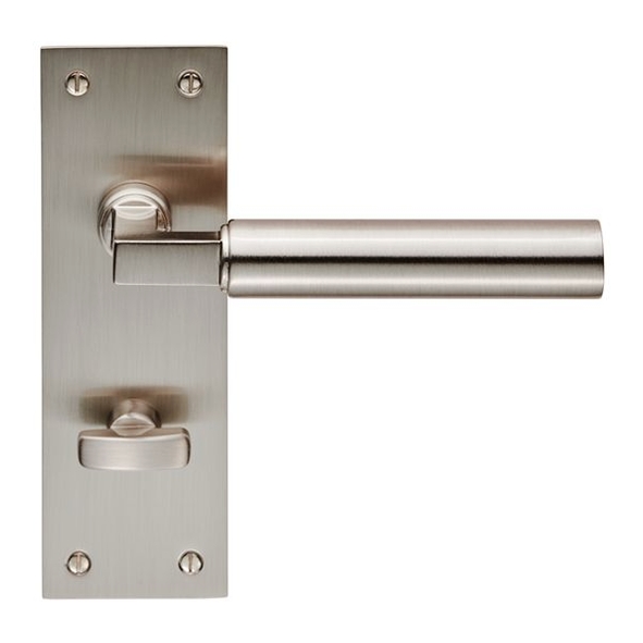 EUL043SN • Bathroom [57mm] • Satin Nickel • Carlisle Brass Finishes Amiata Levers On Backplates